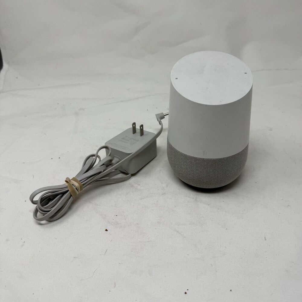 Google Home Smart Speaker White Bluetooth WiFi Google Assistant Power Adapter